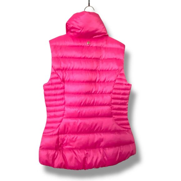 Lilly Pulitzer Vest Womens Small Pink Down Full Zip Allie Packable Vest - Picture 8 of 10
